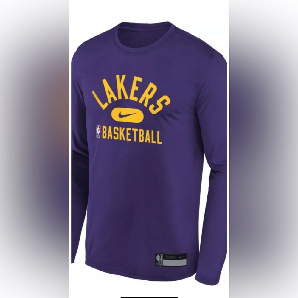Nike womens Purple Lakers Basketball Long Sleeve Shirt size XL